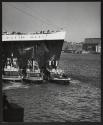 [Arrival of the Queen Mary, largest passenger liner of her day]