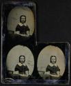 [Woman (partially cut daguerreotype plate)]