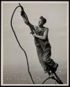 [Worker on cable, Empire State Building construction]