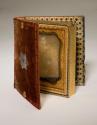 [Double dageurreotype of girl standing on a chair and postmortem of girl]