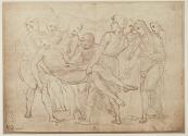 From a drawing in the British Museum [Entombment by Raphael]