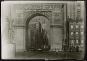 [Empire State building seen through Washington Square arch]