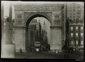 [Empire State building seen through Washington Square arch]