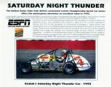 Color advertisement for Saturday Night Thunder on ESPN with Kodak's Saturday Night Thunder Car