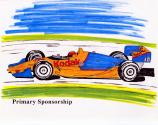 Color sketch of Kodak racing car "primary sponsorship"