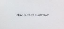George Eastman's calling card