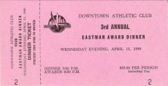 Unused admission ticket to Eastman Kodak sports-related award event