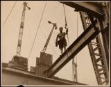 [Worker on girder, Empire State Building construction]
