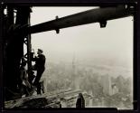 [Men with cutting torch on girders, Empire State Building]