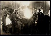 Pouring steel in a small old-time steel-mill, Pittsburgh - 1909