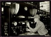 Highly mechanized control panel for the kilns in the Nat. Portland Cement Co. Plant, Bath, Pa. This panel indicates and controls the factors in the burning of cement,-such as CO & COH,-temperature, n kiln and etc.