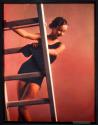 [Woman in bathing suit on ladder]