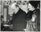Winston Churchill and his wife Clementine studying election returns