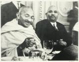 Mahatma Gandhi during a reception of the Indian colony at Paris