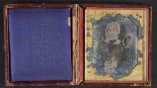 [Woman holding post-mortem daguerreotype]