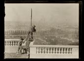 [Hine shooting Red Cross activities in Paris, assisted by American soldiers]