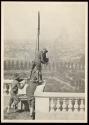 Capt. Hine, Official Photographer American Red Cross, getting shots of Red Cross activities in Paris during the war, assisted by American Dough-boys.