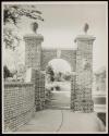[Brick entryway to school building]