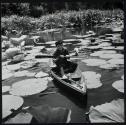 J.C. Flaherty in his pirogue at Avery Island, Louisiana