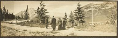 Travel companions at scenic overlook, Western Trip