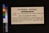 Funeral Notice. Mrs. Elizabeth Fuhr