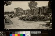 Interior Terrace Garden with Hydrangea Pots and Pergola