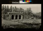 View of loggia covered with Wisteria in West Garden 
