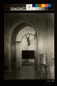 View of Entrance to George Eastman's 3rd floor screening room showing animal trophy 3rd floor occulus area