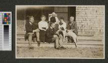 George Eastman and guests on porch, Oak Lodge trip