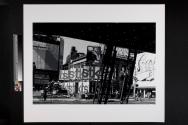 Workmen installing Theatre Marquee, Times Square, New York City