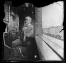Albert H. Overman in railroad car