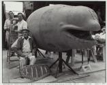 Chris Mueller, Gunnar Ferdinandsen and Werner Binczek with Clay Killer Whale Mock-Up for Film; "Jaws 2."—Staff Department