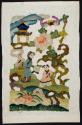 [Embroidery of two Japanese women in a garden]