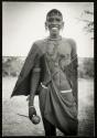 This young stalwart is a Masai. The tribe is one of the few remaining pastoral groups in Africa, and is gradually losing its entity as its members merge with other tribes.