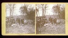 [Hunting party with deer]