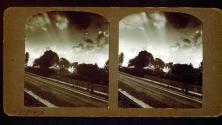 [Sun, clouds along road, California?]