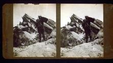 [Photographer Will Connell with equipment at Vasquez Rocks, California]