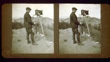 [Will Connell and his view camera at Vasquez Rocks, California]