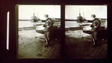 [Wallace Clendenen at harbor with ship]