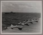 VB-16'S planes lined up for morning catapulting USS Enterprise on port side