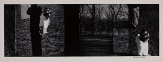 [Double exposures of child in park]