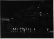 [Infrared view of officers gathering on the deck of the U.S.S. Lexington]