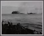 D-Day plus 2, USS NEVADA bombarding Iwo Jima, Taken by USS SALT LAKE CITY