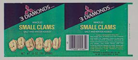 3 Clams Brand Whole Small Diamonds