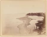 Yellowstone Lake, where the River leaves it, Yellowstone Series 1871.