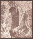 [Reproduction of large 1829 engraving of a Roman arch in Cora, reduced in the camera]