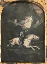 [Painting of rider on horse]