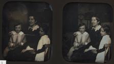 [Woman and two children]