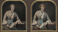 [Woman holding letter]