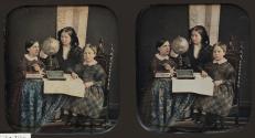 [Woman and two children]